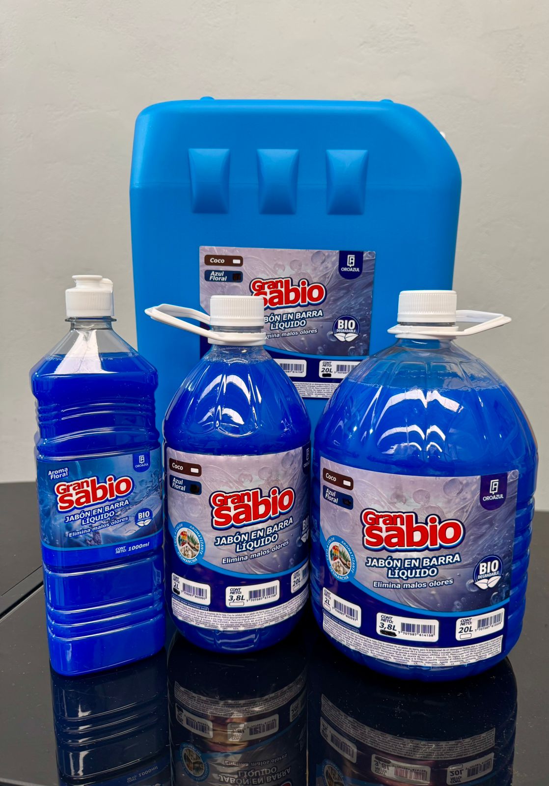 Jabón en Barra Líquido Azul